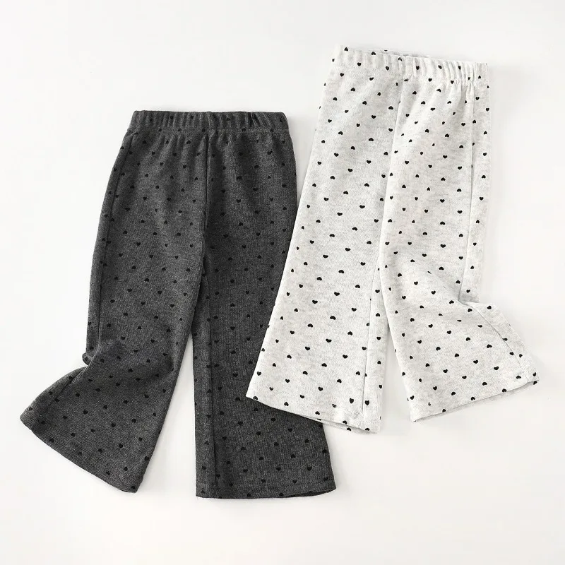 

Girls Pants Autumn New Polka Dot Flared Pants for Kids Children Trousers Fashion Toddler Wid-leg Clothes Baby Loose Leggings