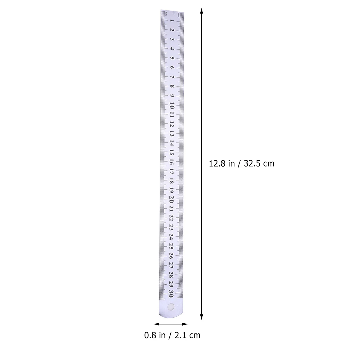 10 Buah Penggaris Logam Baja Tahan Karat 30Cm Skala Sisi Ganda Alat Ukur Rumah Kantor Sekolah Akurasi Tinggi Perak