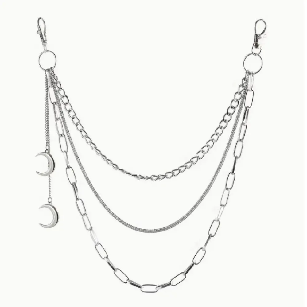 للجنسين غير النظامية اللؤلؤ الخصر سلسلة روك الطبقات السائق السراويل سلسلة الهيب هوب Harajuku محفظة المفاتيح الملابس والاكسسوارات #1