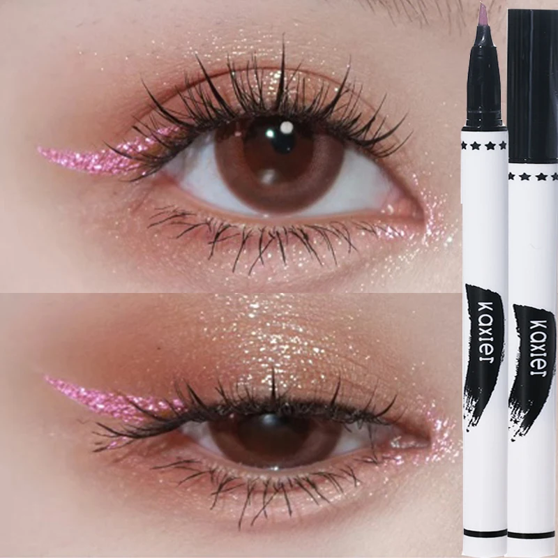 Diamond Glitter Eyeliner Pencil Eye Makeup Highlighter Waterproof Pearl Black Pink Brighten Silkworm Shadow Liquid Eyeliner Pen