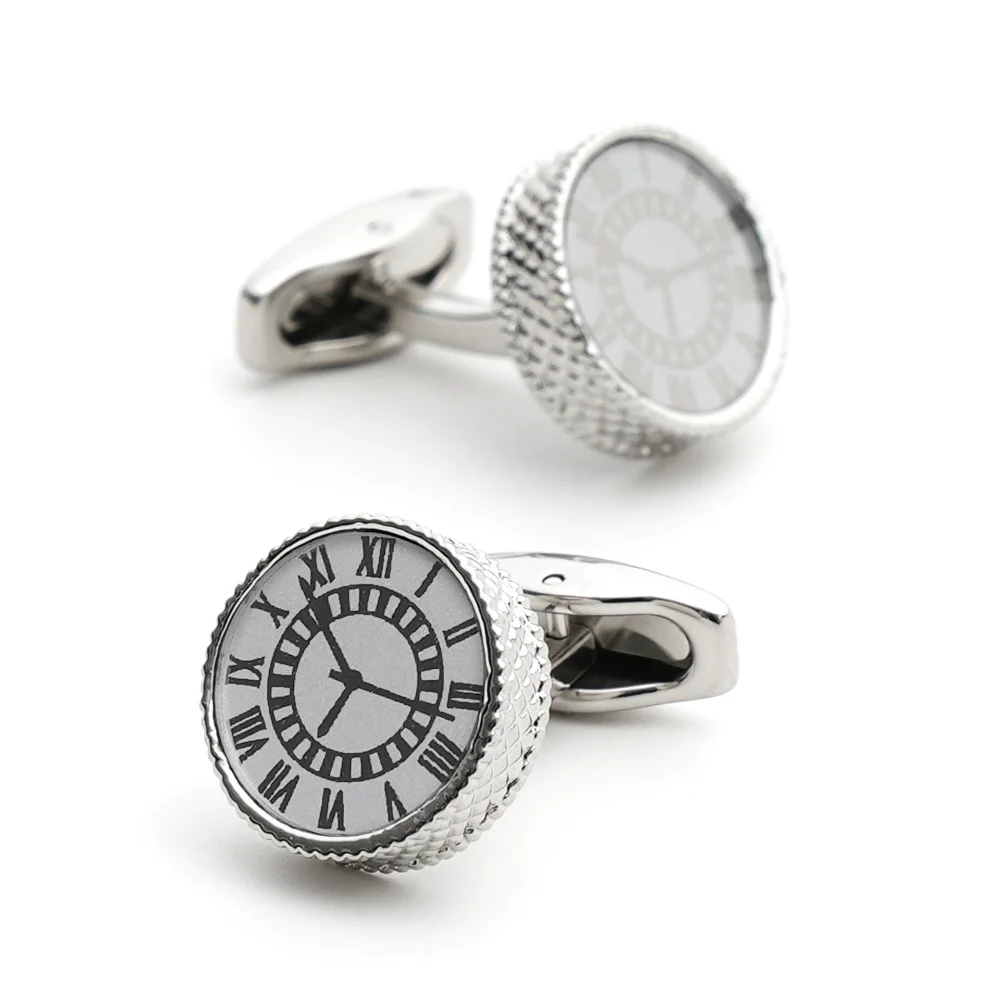 Roman Digital Clock Cufflinks For Men Retro Dial Formal Shirt Cuff Accessories Exquisite Texture Gift For Business Banquet