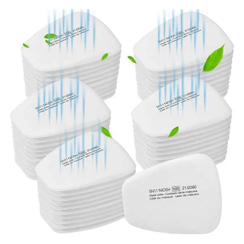 

Y67A-100PCS 5N11 Respirator Filter - 5N11 Particulate Filter Cotton For 6200, 6502, 7502, 6800 Series Respirator Mask