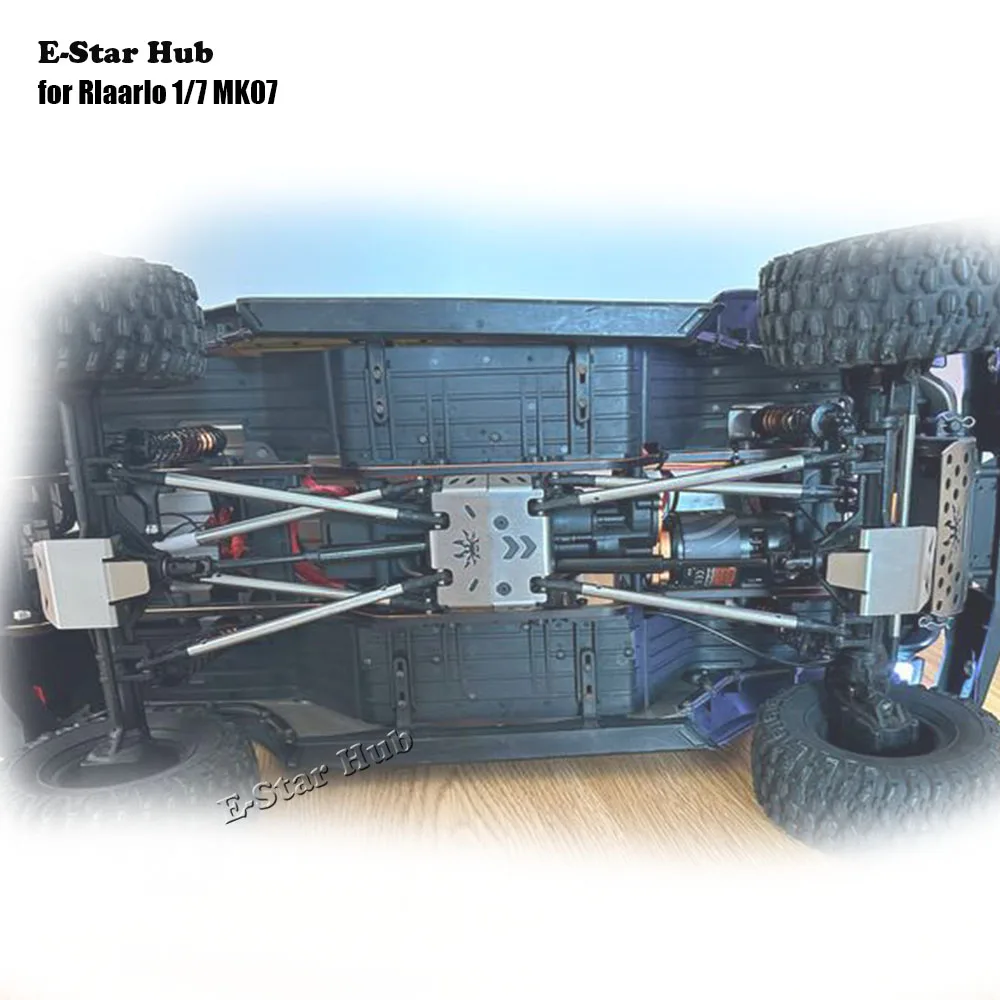 Edelstahl Metall Stoßstange Chassis Rüstung Schutz Skid Platte HD6100 Für Croboll 1/7 MK07 JK07 RC Auto Verbesserte Teile