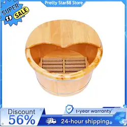 Foot Basin Wooden Bucket Foot bath Massage Plus Cover Plate and MASSA Environmentally Friendly Household Products