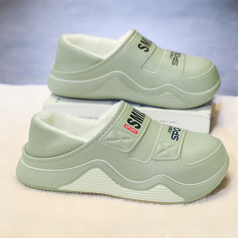 

Women Slippers Cotton Casual Chunky Sole Comfortable Outdoor Gift Padded Indoor Designer Thickened Non Slip Men Winter Shoes Fur