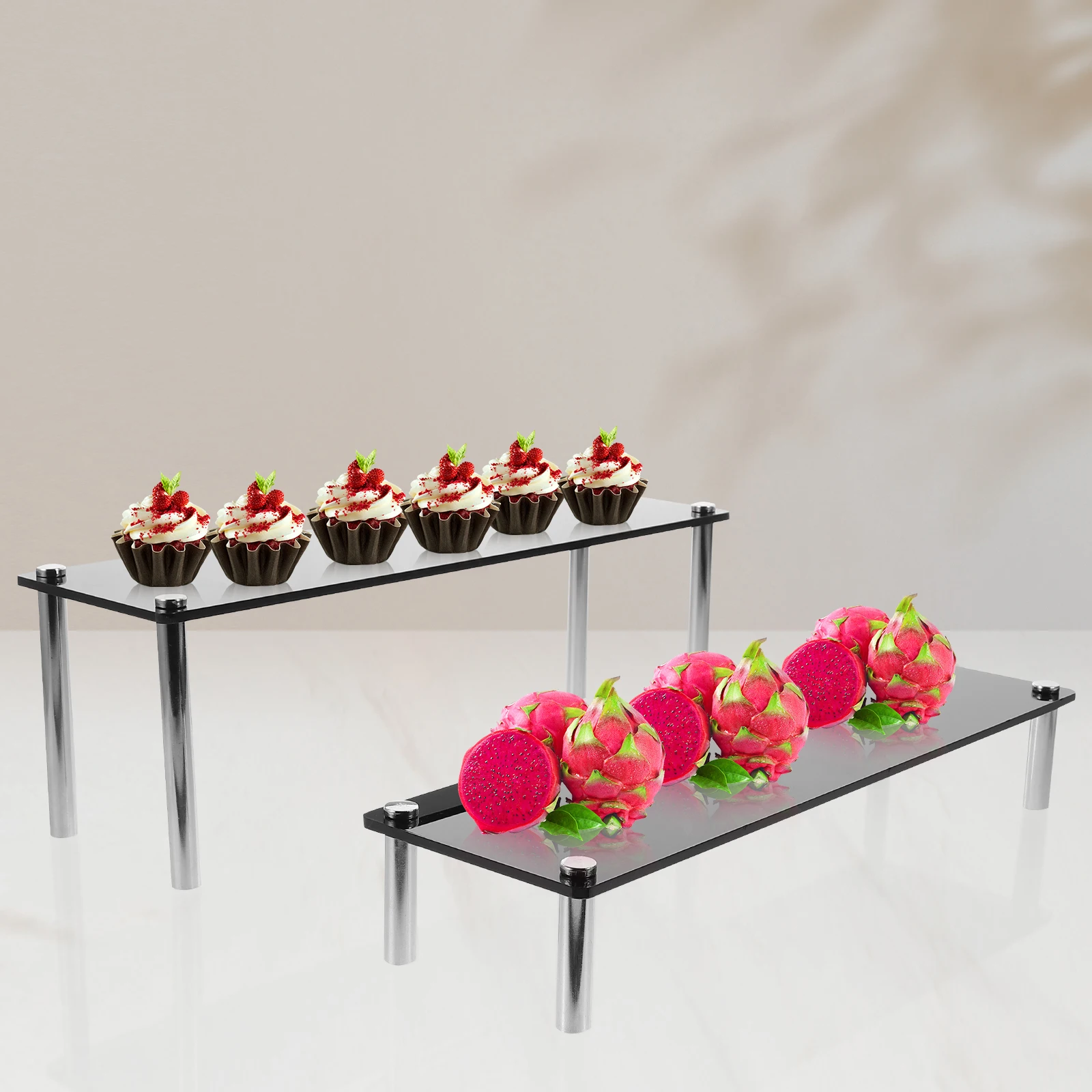 

2pcs Multifunctional Cake Cup Holder Transparent Dessert Display Stand Acrylic Tier Shelves Perfume Toy Storage Solutions Home