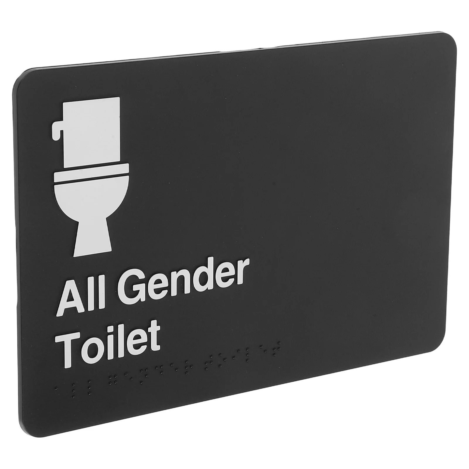 

Restroom Door Sign Braille Allgender Signage High Visibility Clear Text Symbols Sleek Design ABS Material Indoor Outdoor Use