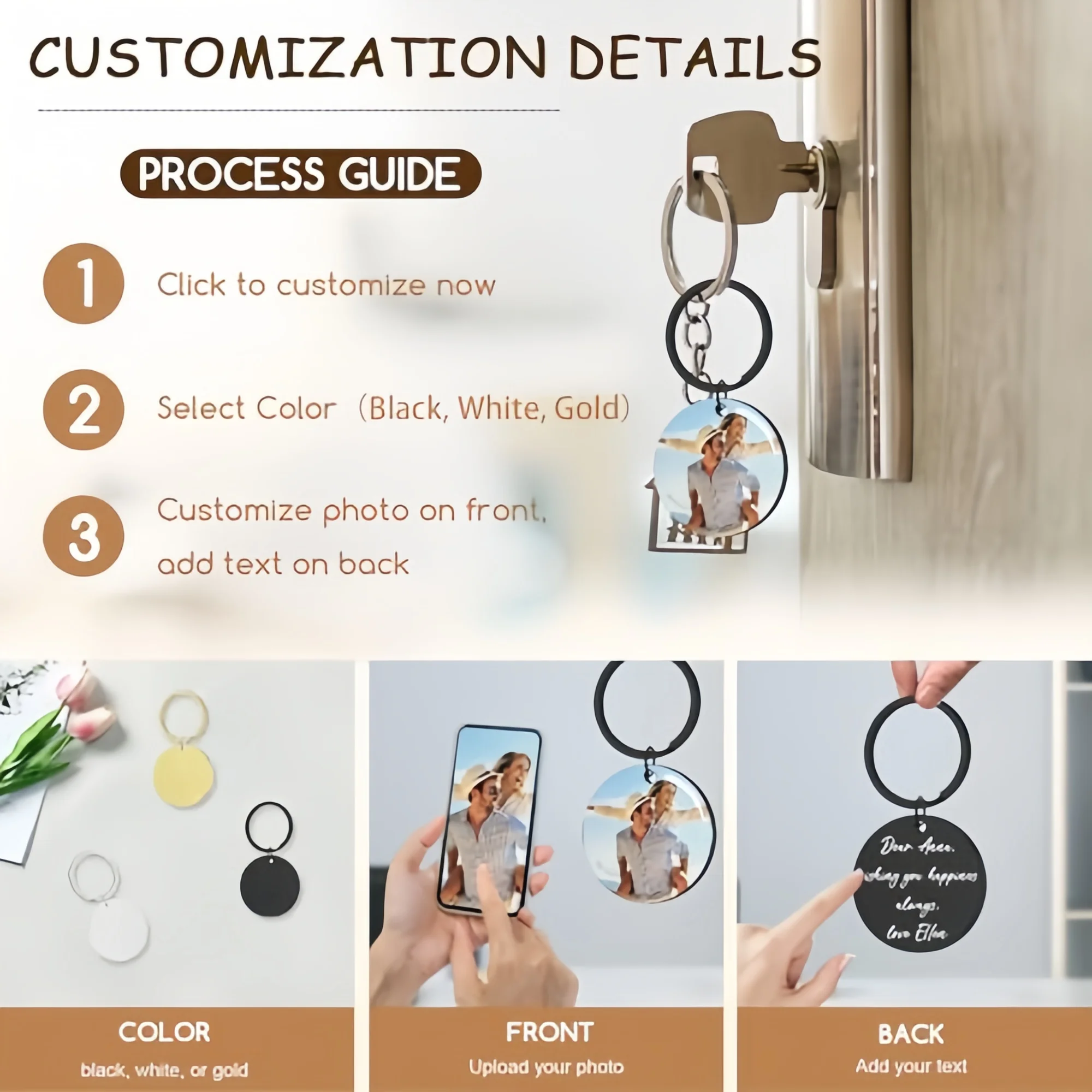 Amaxer Personalised Photo Keyr - Men'S Fashion Gold Chain review and price