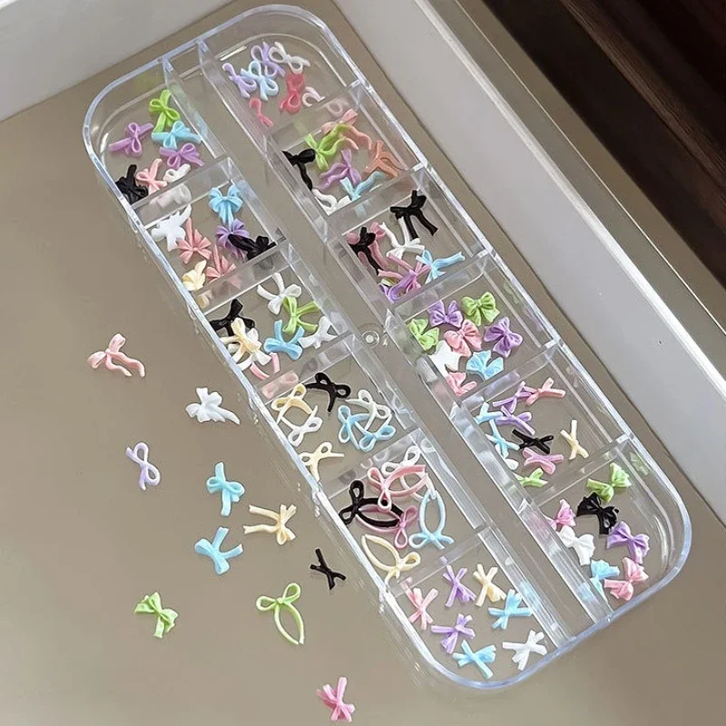 Little Cute Bow Tie Colorful Bowknot Leopard Ribbon Charms Sweet Korean Nail Art Accessories Lovely Decorations Manicure Tools