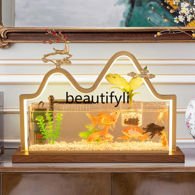 

Fish tank landscaping ornament circulating water desktop landscape decoration company, living room TV cabinet, gift