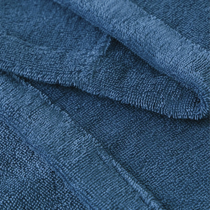100%Cotton Long Thick Absorbent Terry Bath Robe Kimono Men LightWeight Waffle Towel Bathrobe Solid Sleepwear Women Dressing Gown