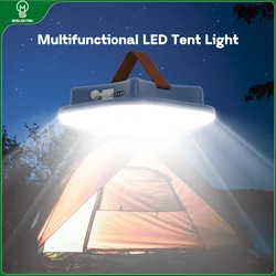 Luz magnética recargable para acampar, linterna LED para mantenimiento de coche, pesca al aire libre, trabajo de emergencia