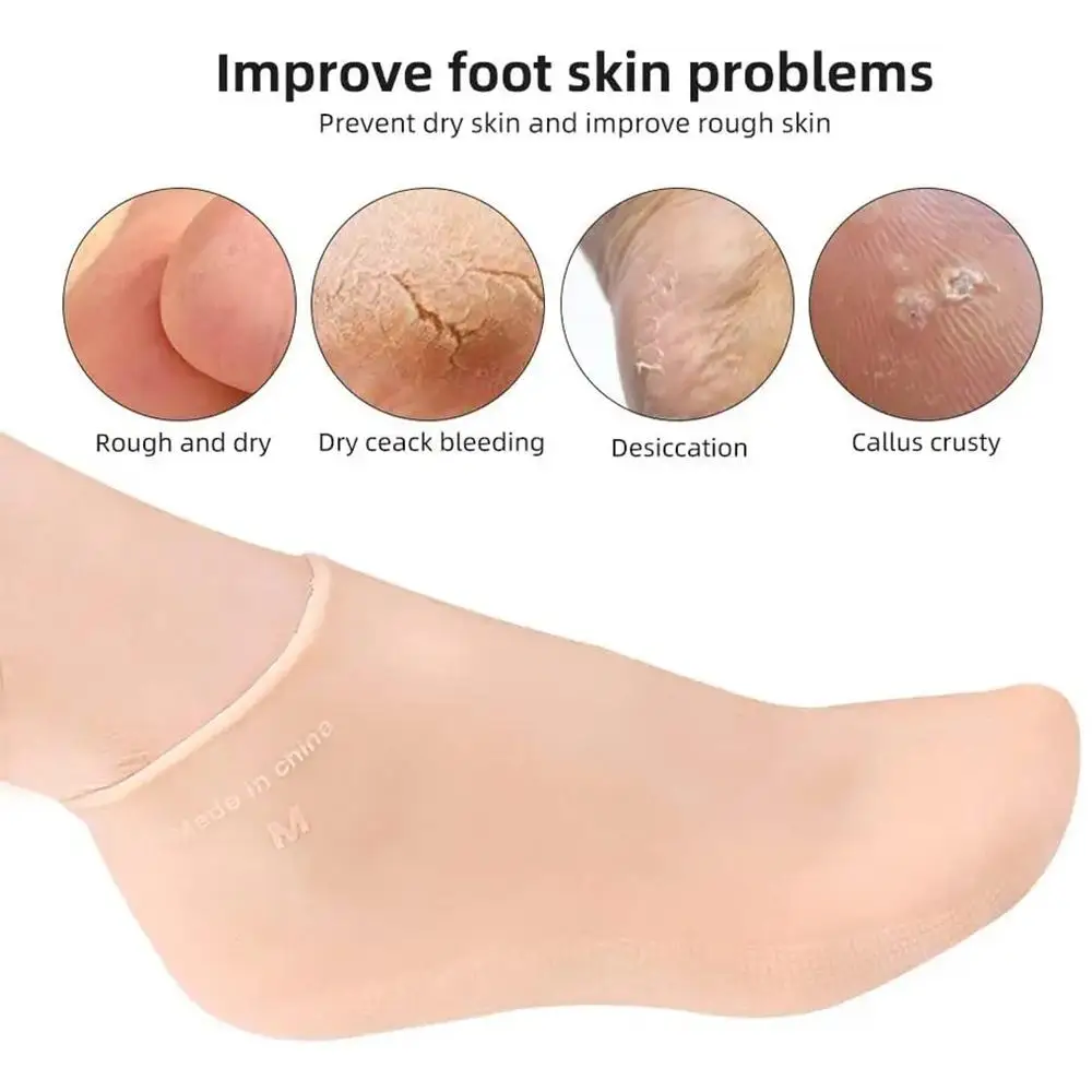 Spa Silicone Socks Moisturizing Gel Socks Exfoliating and Preventing Dryness Cracked Dead Skin Remove Protector Foot Care Tools