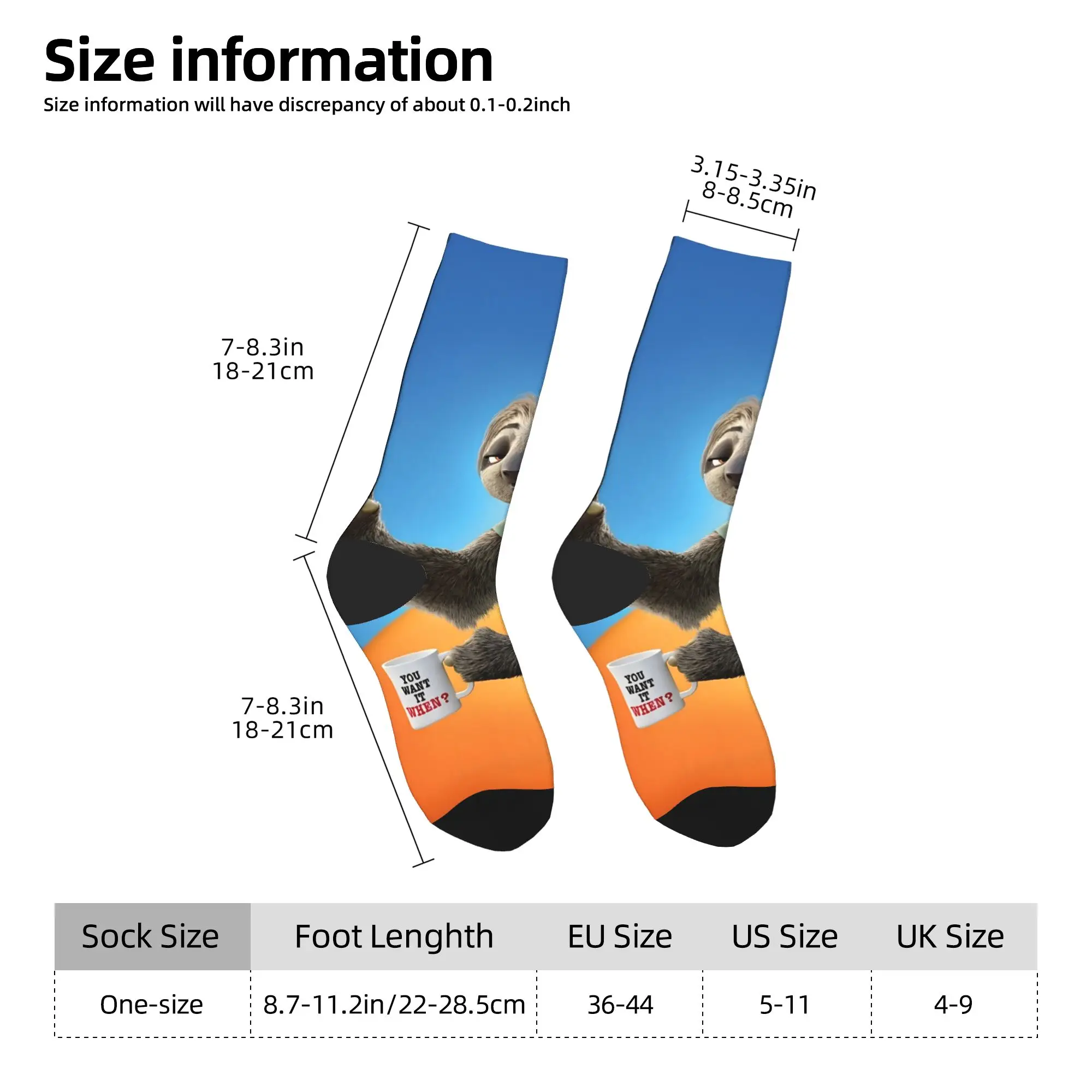 Adultos homens meias anime zootopia dos desenhos animados meias primavera gótico quente macio meias gráfico skate não deslizamento meias