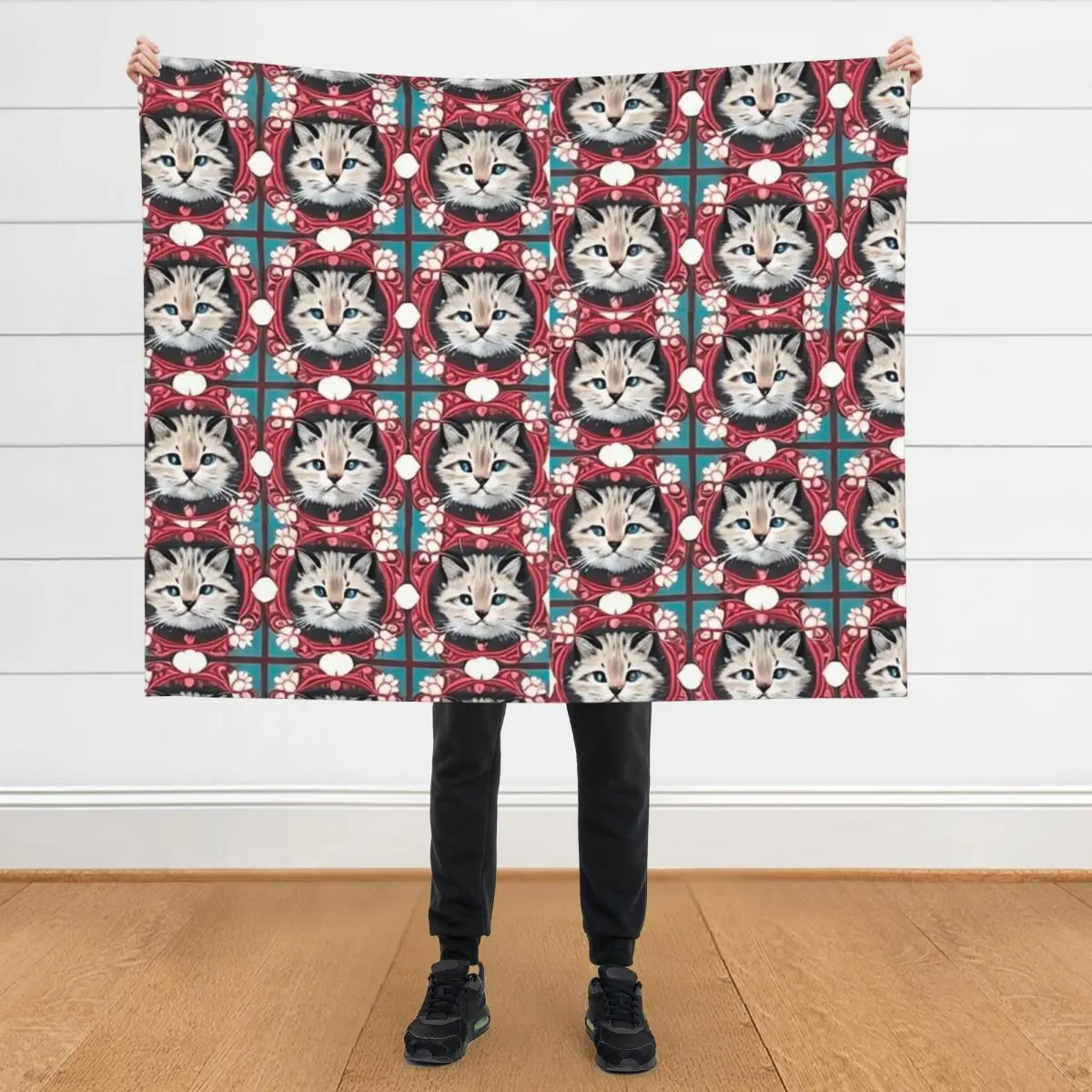 

cat pattern Throw Blanket Plush Bed linens Hair decorative Blankets