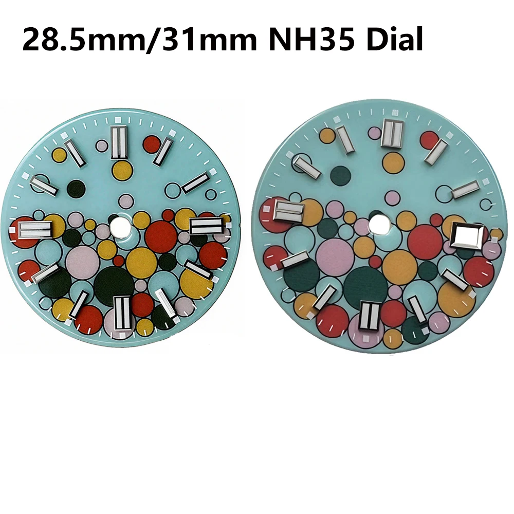 

NH35 Dial 28.5mm/31mm Watch Dial with Green Luminous Watch Face for NH34 NH35 NH35A 4R35 Movement Watch Accessories