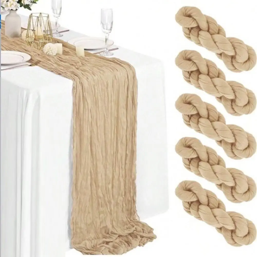 Semi-Sheer Gauze Table Runner Multipurpose Retro Table Cloth Vintage Cheese Cloth Table Setting