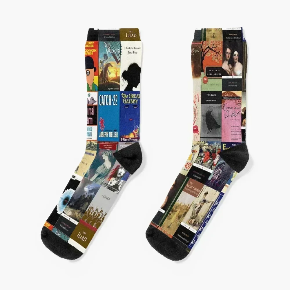 

Classic Literature Book Covers Socks valentine gift ideas hip hop halloween golf Men Socks Women's