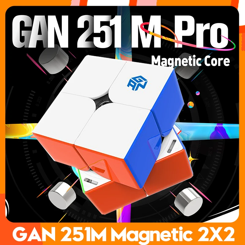 CubeFun-cubo de velocidad magnético GAN251 M Leap Pro Air 2x2 guanbo, mismo párrafo, 0,47 GANCUBE251M, 2x2x2, rompecabezas GAN251 0,47 s