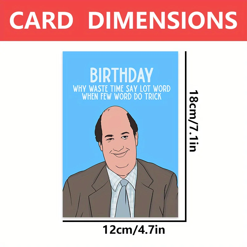 1 funny birthday card with a funny bald man image. Creative greeting cards. The perfect gift for family, friends and co-workers.