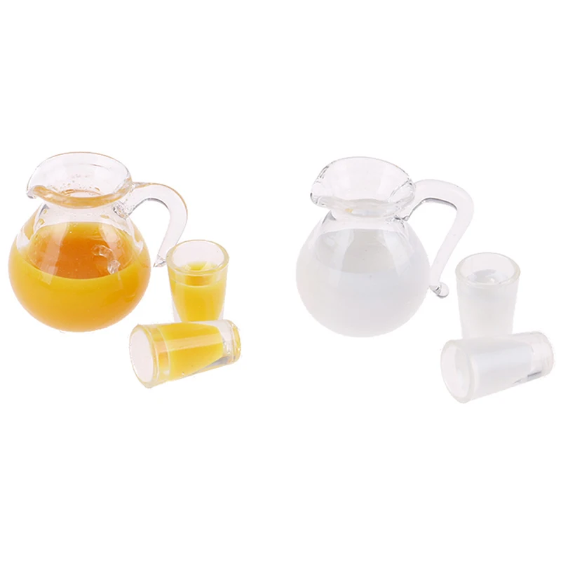 Jouets pour maison de poupée, pichet Miniature pour jus/lait, accessoire de cuisine Miniature, 1/12
