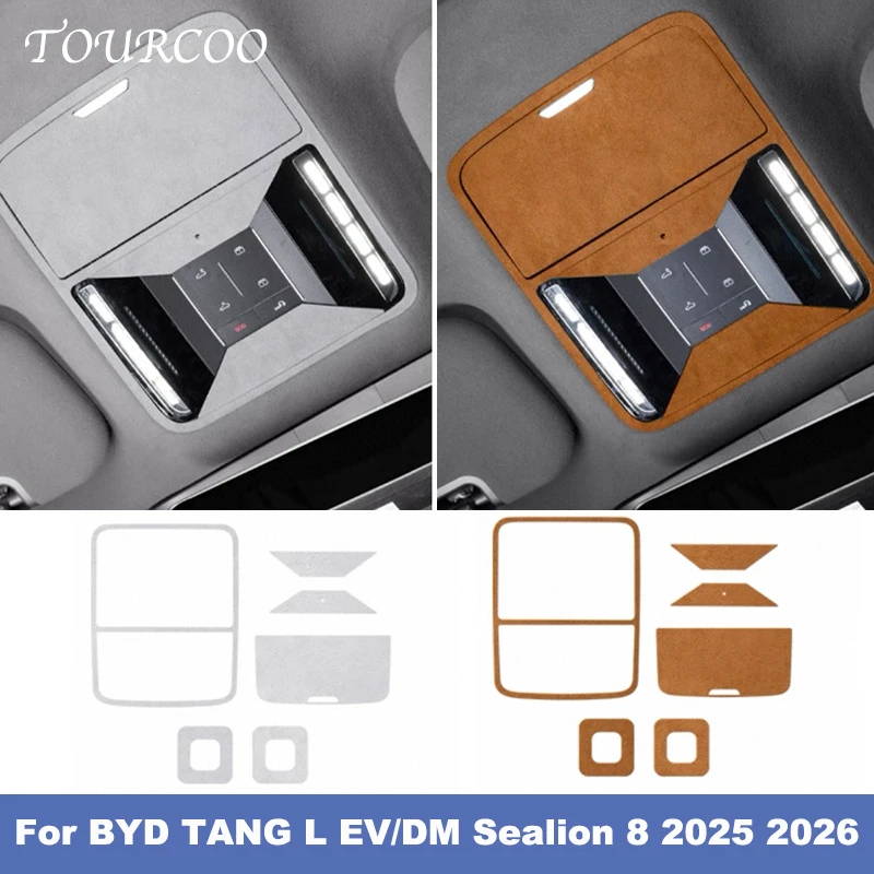 

Для BYD TANG L EV/DM Sealion 8 2025 2026 Автомобильная передняя лампа для чтения, замшевая защитная наклейка, автомобильные аксессуары алькантары