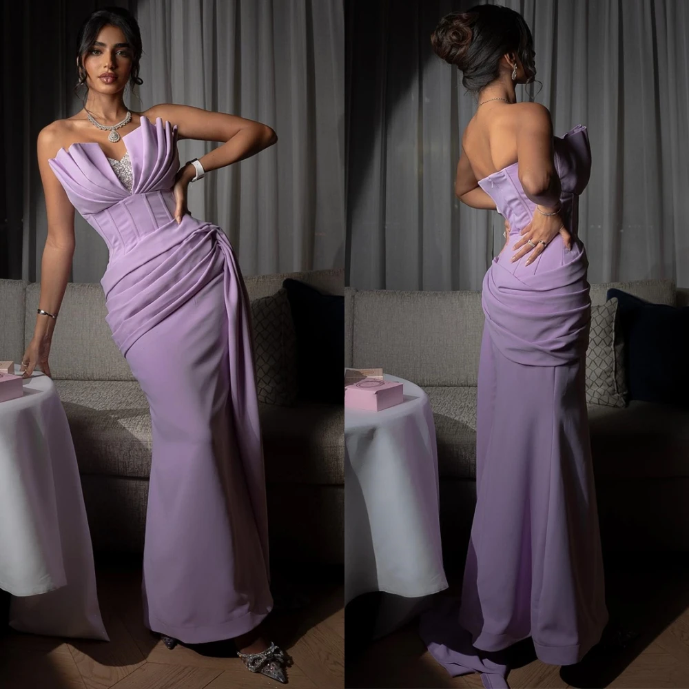

Customized Fashion Strapless Evening Dress and Exquisite Jersey Special Occasion Gowns and Delicate Sleeveless Party Dresses