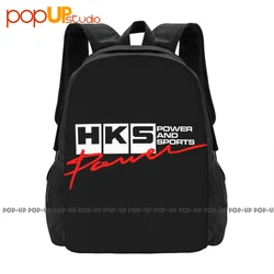 Mochila con logotipo de estilo japonés Jdm Hks Power And Sports, gran capacidad, impresión artística escolar, estilo deportivo