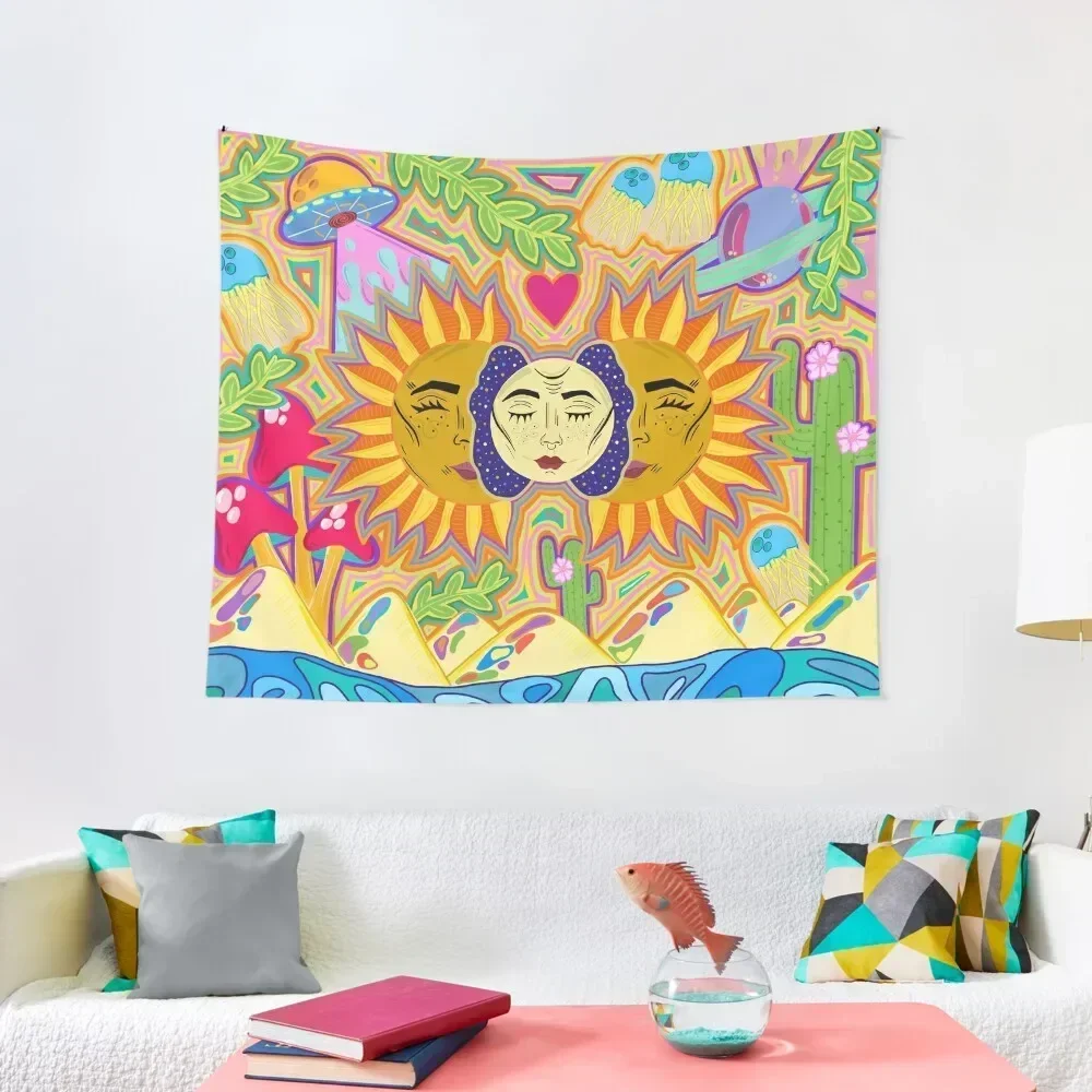 Sun and moon design Tapestry Room Decorating Aesthetic Wall Decorations Decoration Pictures Room Wall Tapestry