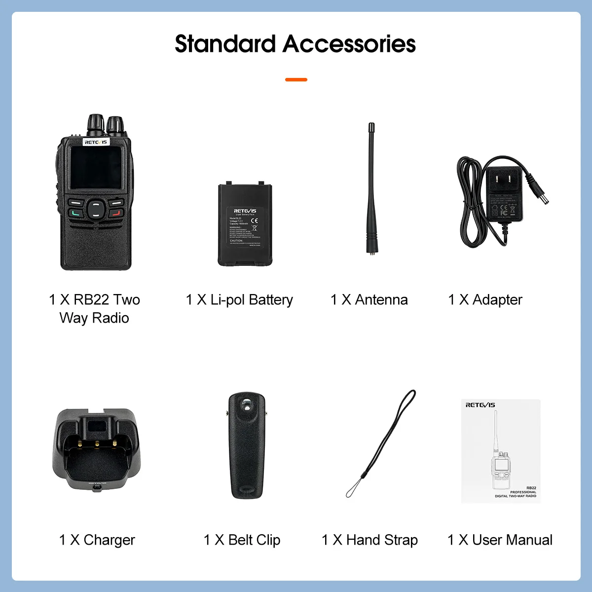 Retevis RB22 DMR Digital Walkie Talkie Ham Two-way Radio Stations Digital Analog Walkie-talkie Long Range 5W SMS 4000CH