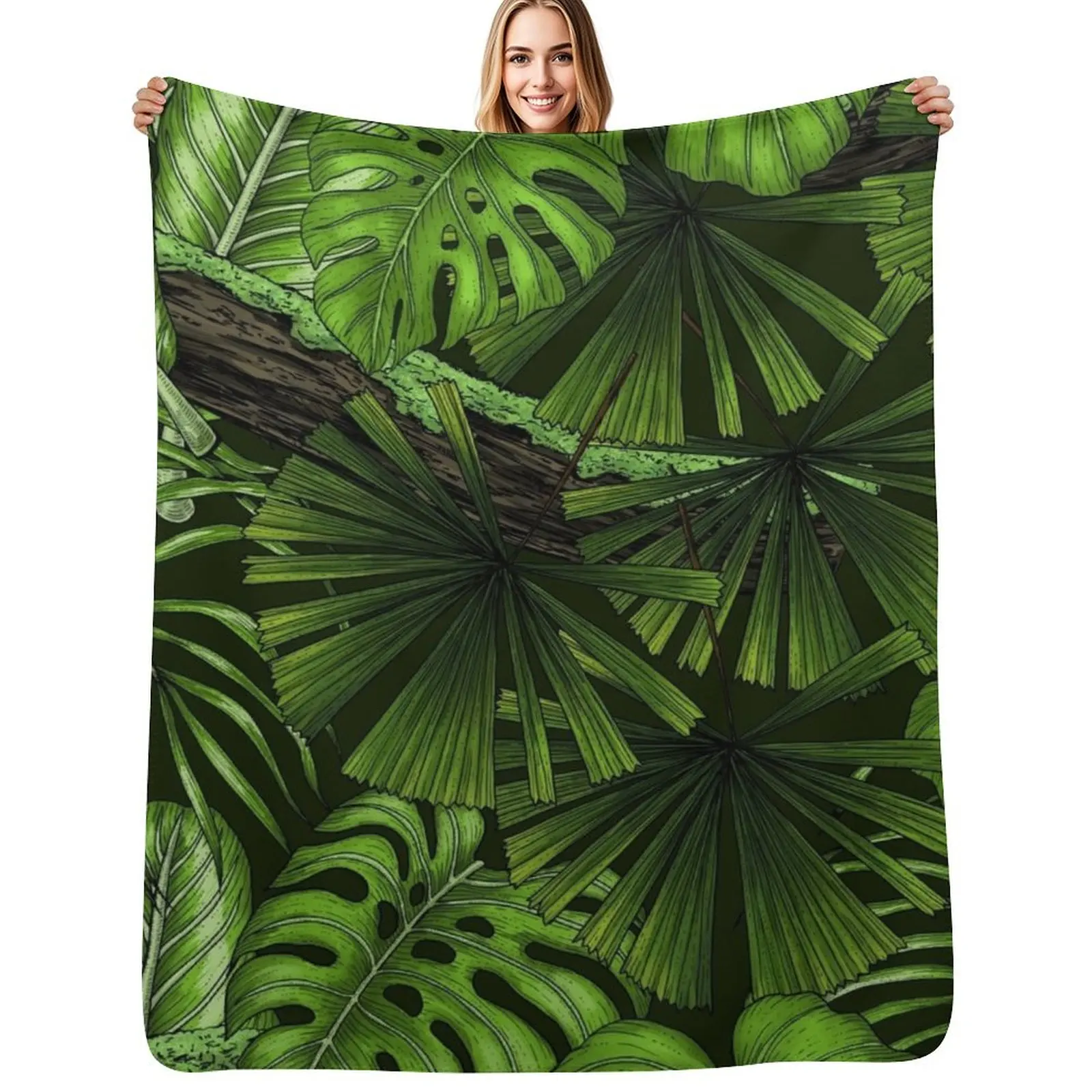 

Jungle leaves Throw Blanket Nap Bed Sofa Quilt Blankets For Sofas Blanket