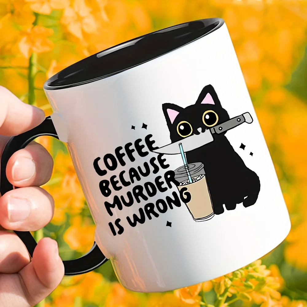 1pc, Funny Cat Coffee Mug- 