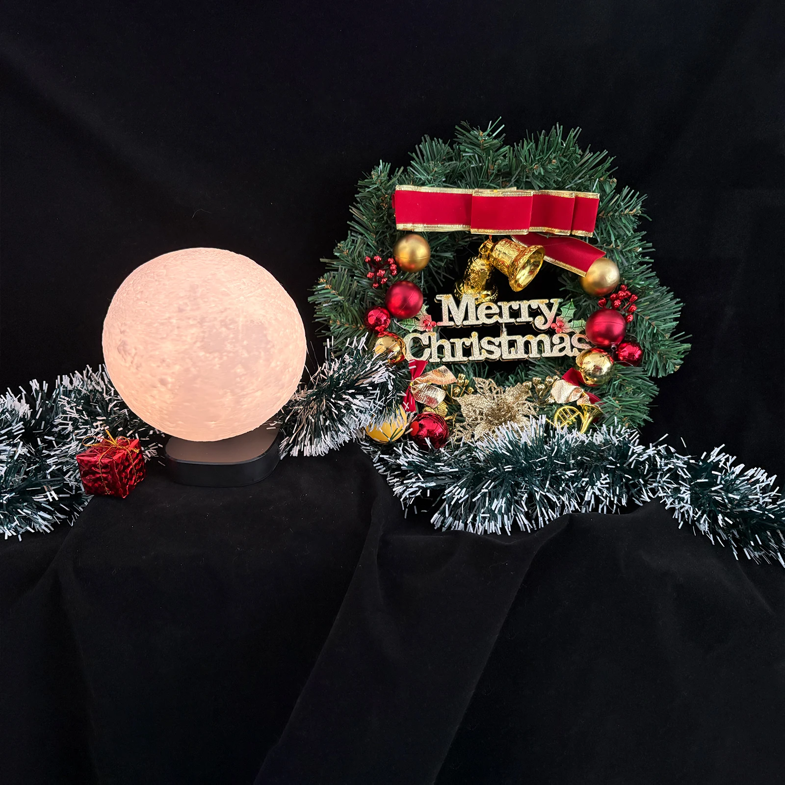 

Вращающаяся лунная лампа с 3D принтом, 3-цветное окружающее освещение, лампа солнечного света, датчики звука, светодиодный ночник, домашний декор, рождественские подарки