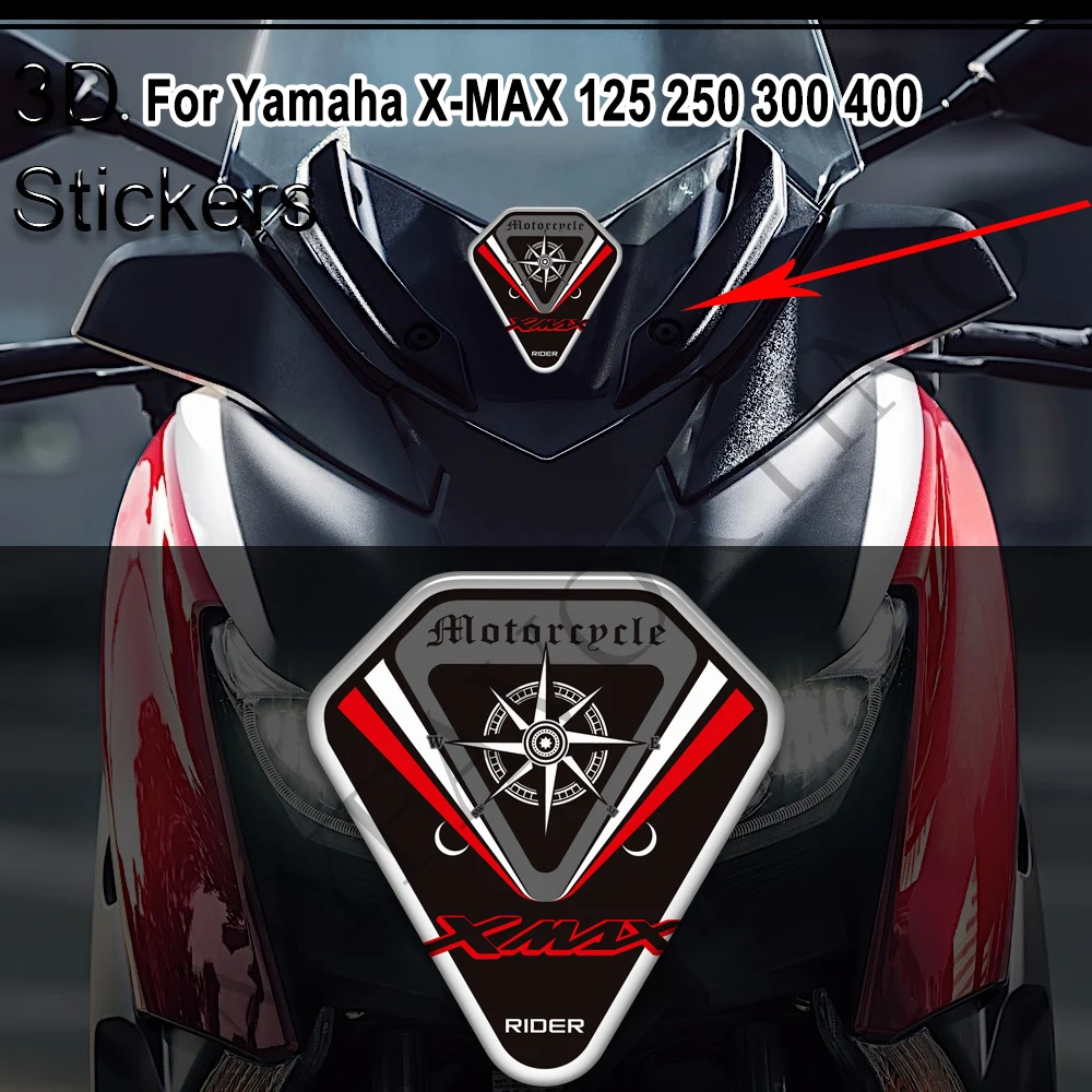 ﻿ For Yamaha X-MAX XMAX X MAX 125 250 300 400 3D Motorcycle Tank Pad Protection Decal Fish Bone Stickers Emblem