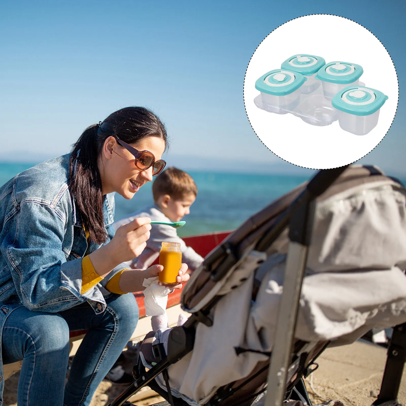 

Набор из 4 контейнеров для детского питания: высококачественные герметичные емкости из ПП, ТПЭ и силикона для снеков и молочной смеси, портативные, для путешествий