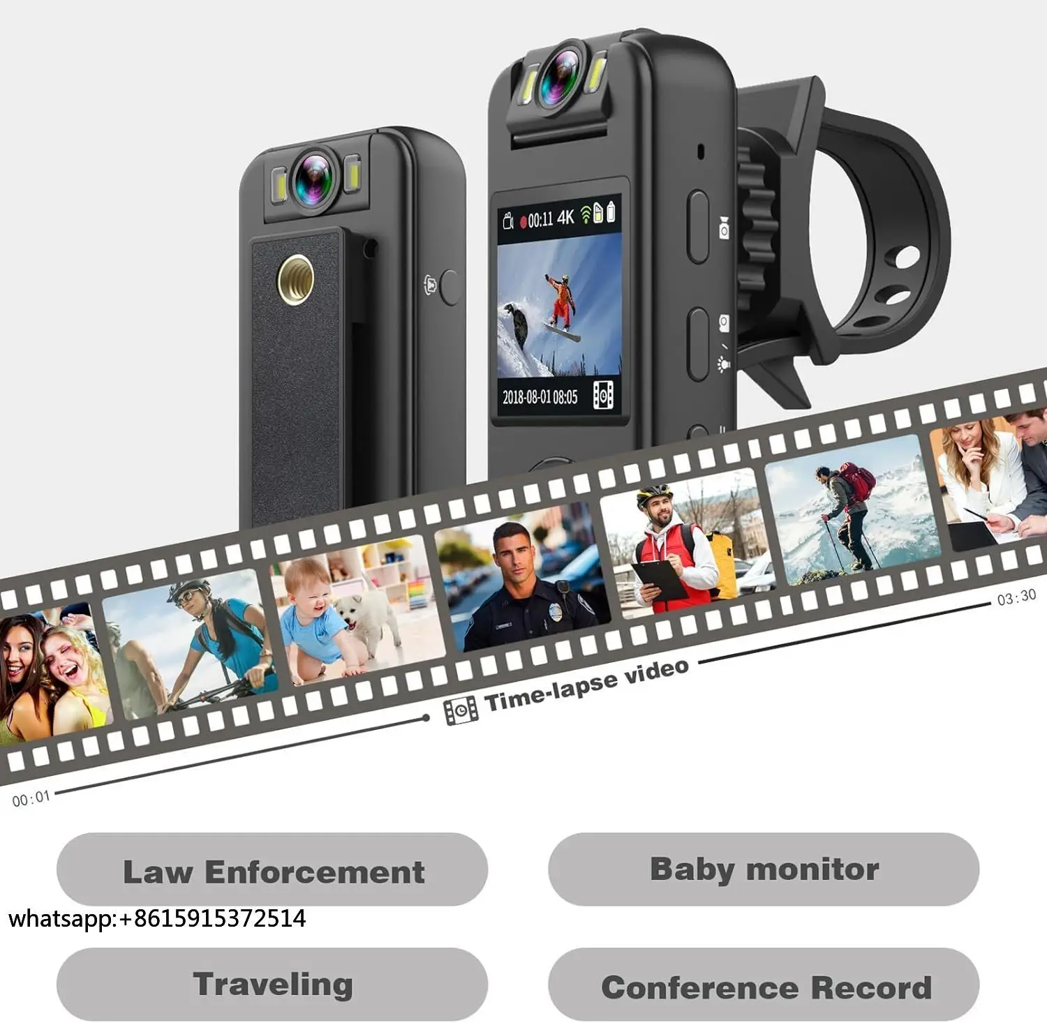 New 4K Sport Action Camera Body Bike Motorcycle Cam WiFi Direct Night Vision Security Video Camera Small Camcorder