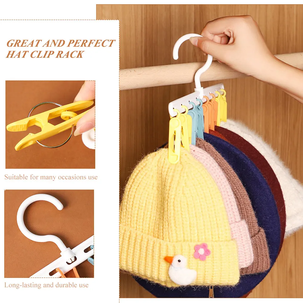 

2 Pcs Hat Coat Hook Clothes Hangers Storage Rack White Plastic Clips for Hanging Baby