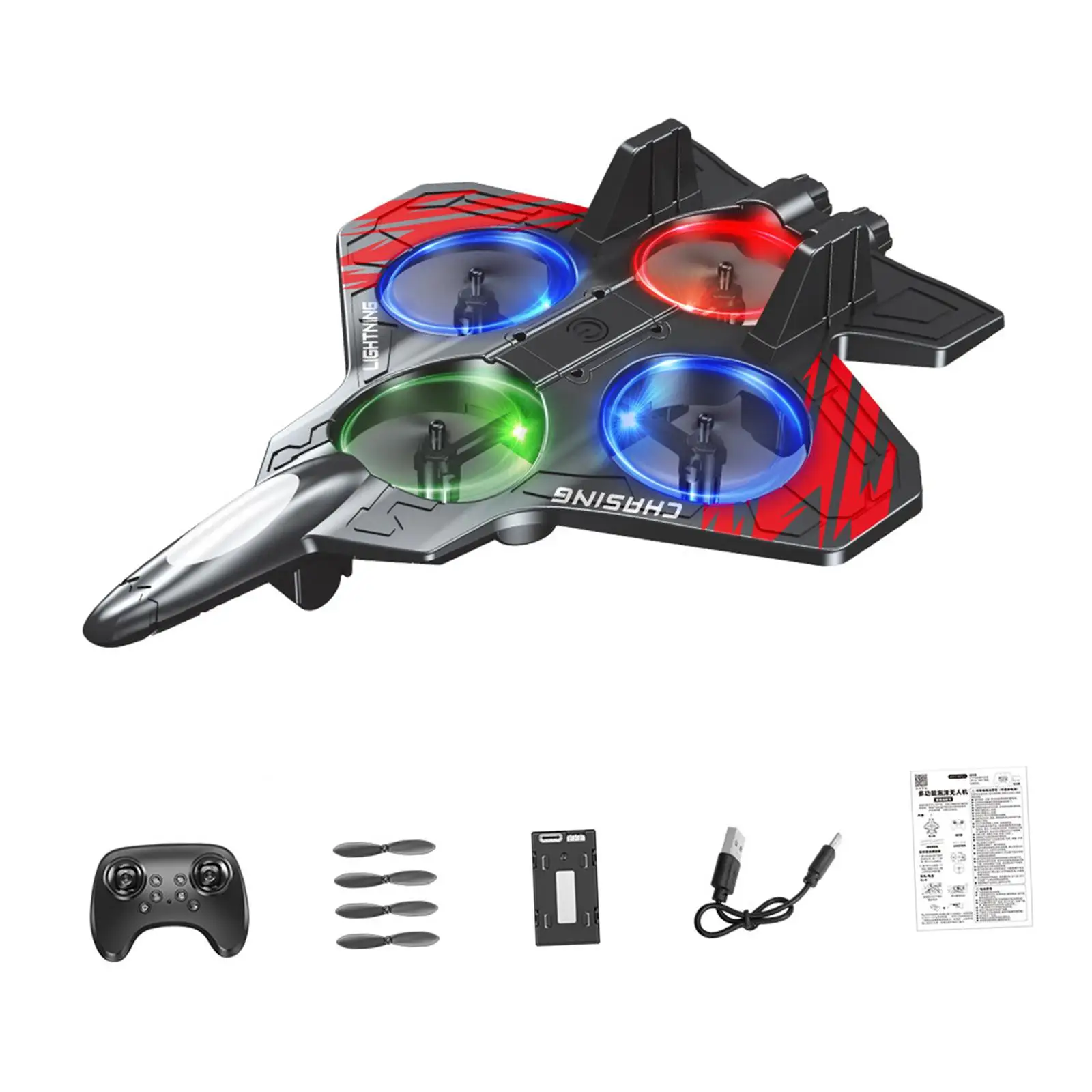 Foam Remote Control Airplane 6CH USB Recahrgeable Anti Falling Outdoor Flying Toy Portable Gifts for Boys Girls Fighter Model