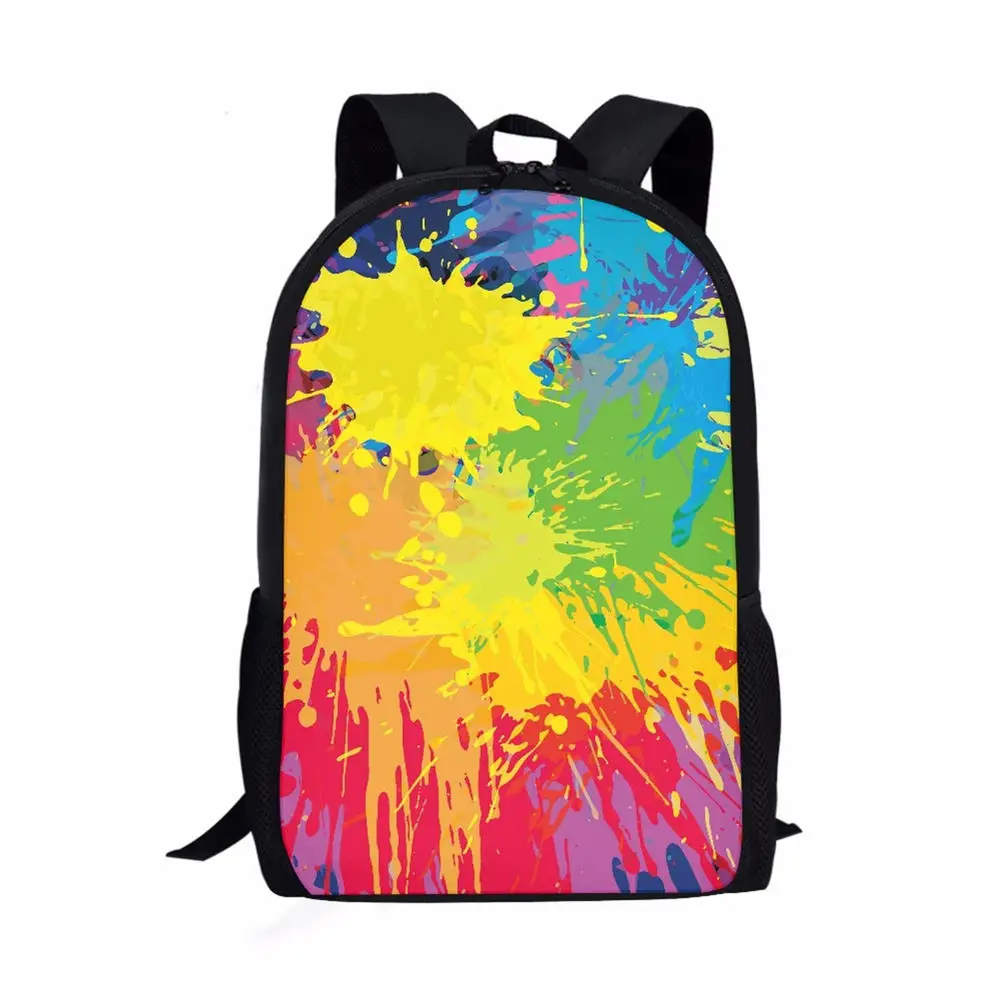 Grande capacidade abstrata arte graffiti impressão mochila, saco de escola multifuncional para meninos e meninas, saco de viagem para adolescentes, 16"