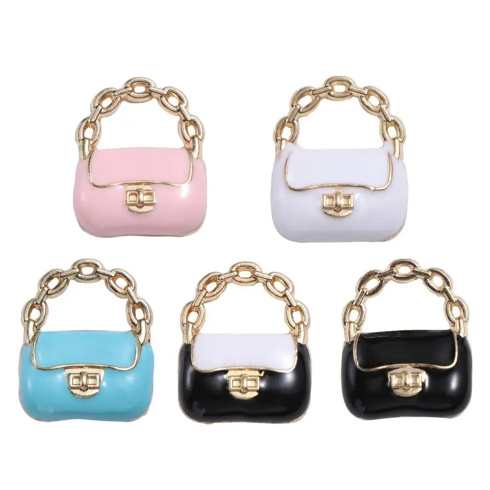 DIY Toy Dollhouse Miniature Metal Handbag Fashion Black/White Doll Miniature Bag Decoration Cute Dollhouse Mini Metal Chain Bag