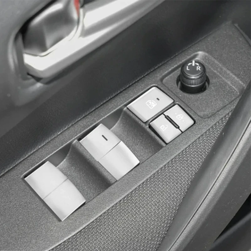 Stainless Steel Car Gear Electronic Parking Brake Glass Lifter Button Decorative Sticker For Toyota Levin Corolla Cross Avalon