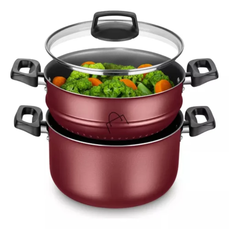 

Cookware Steam Kitchen 3 In 1 Casserole Custard Vegetables Cherry Cooking Cookware and Fryers