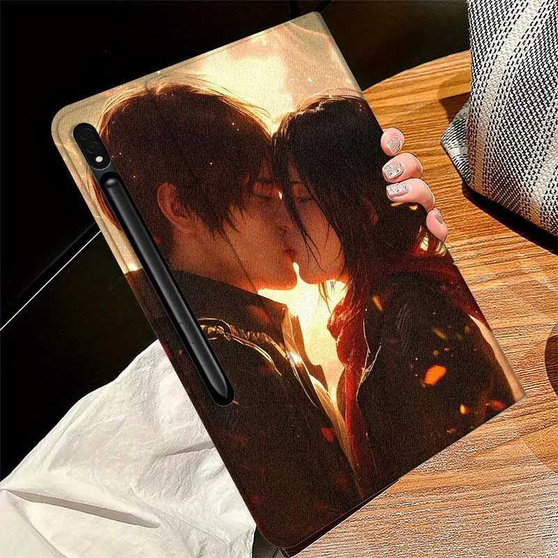 Attack on Titan Couples For Samsung Galaxy Tab S9 S10 S6 S7 S8 FE Plus Lite Inch Foldable Cover Tablet Case