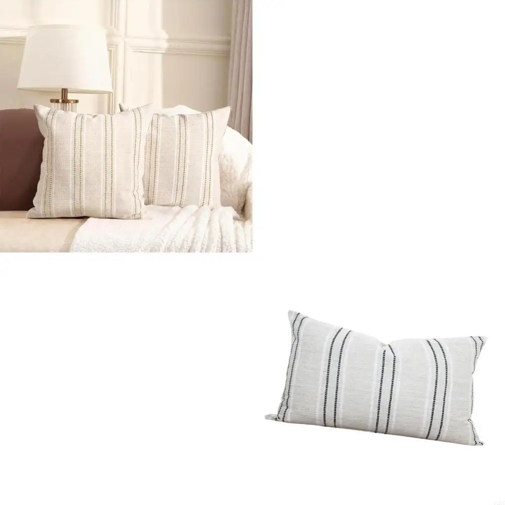 Elegant Cushion Covers 30x50cm 45x45cm with White and Black Stitching Option for Living Room Decoration 1PC