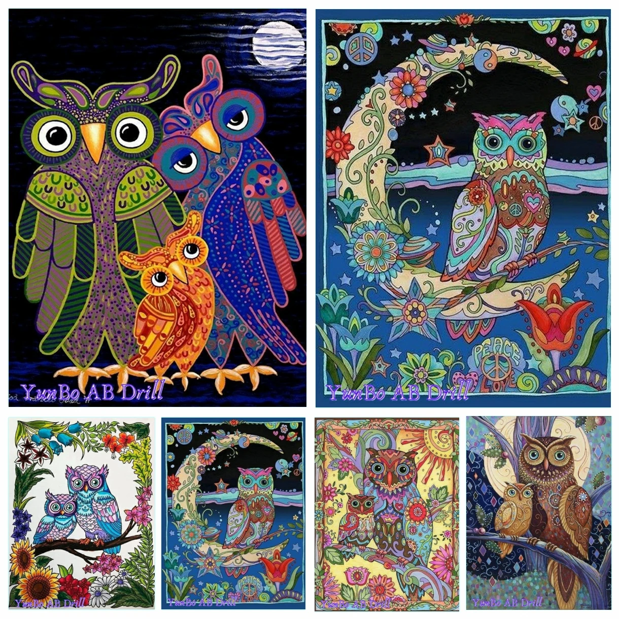 

Family Owl I Want is You Cute Animals DIY AB Diamond Painting Embroidery Rhinestone Baby Wall Art Cross Stitch Home Decor Gift