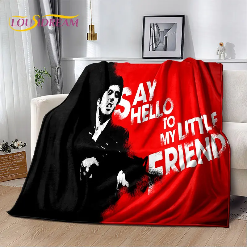 Movie Scarface Tony 3D Printing Soft Plush Blanket,Flannel Blanket Throw Blanket for Living Room Bedroom Bed Sofa Picnic Cover