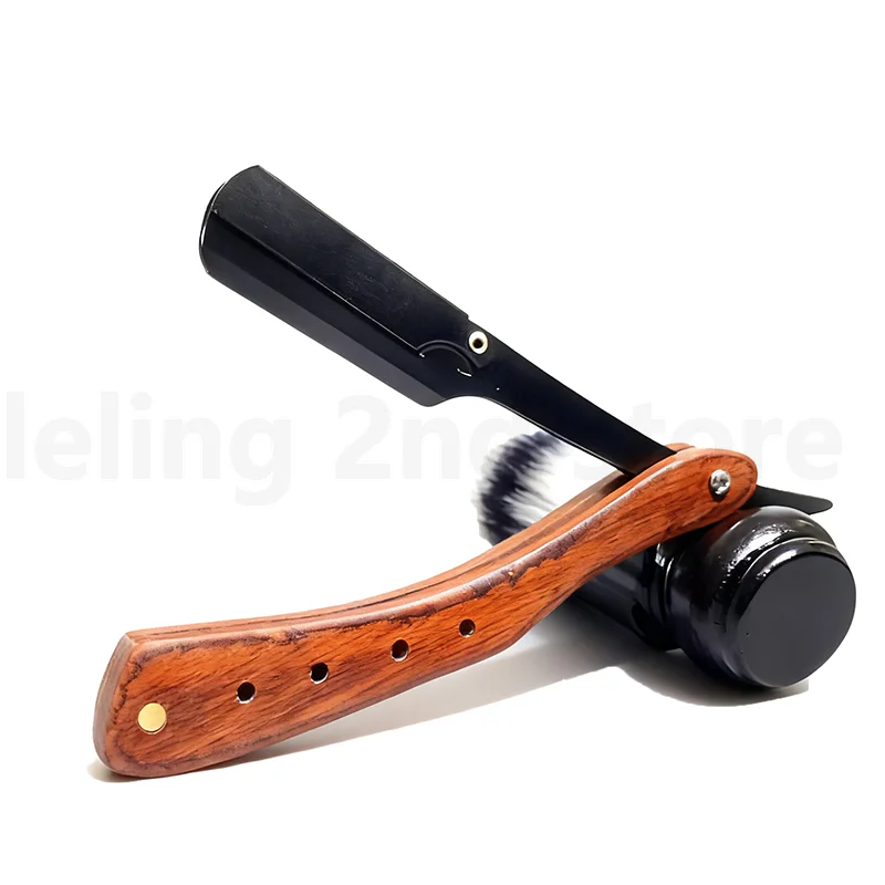 

Wooden Handle Blade Shaving Razors Professional Barber Shaver Razor Men's Replaceable Blade Shaving Razor For Men