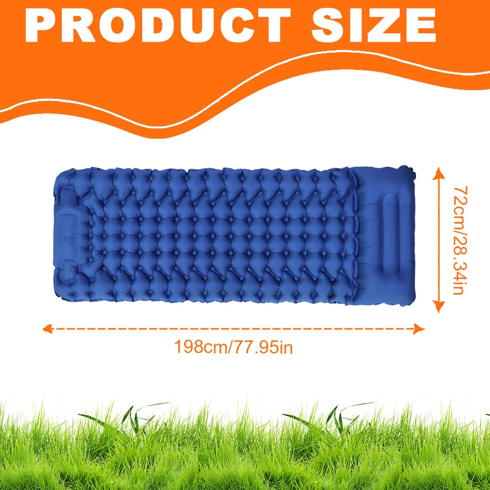 Colchoneta para acampar, colchoneta ultraligera con almohada, colchonetas inflables con bomba de pie integrada, compacta, impermeable, ideal para acampar, hacer senderismo, viajar y usar en tiendas de campaña, para una persona.