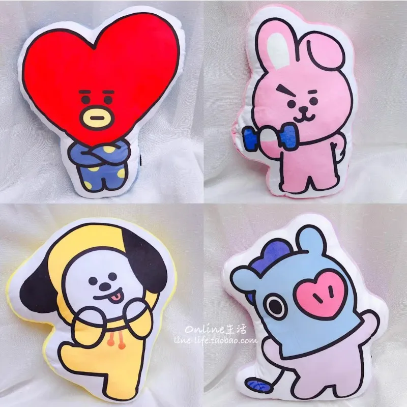 Anime Figure  BT21 Large Cookie Pillow Cushion Home Sofa Car Cushion Gift for Men and Women Friends