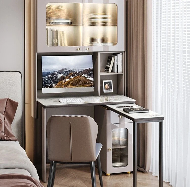 FG corner desk light luxury modern high-end bookcase integrated bookshelf student study